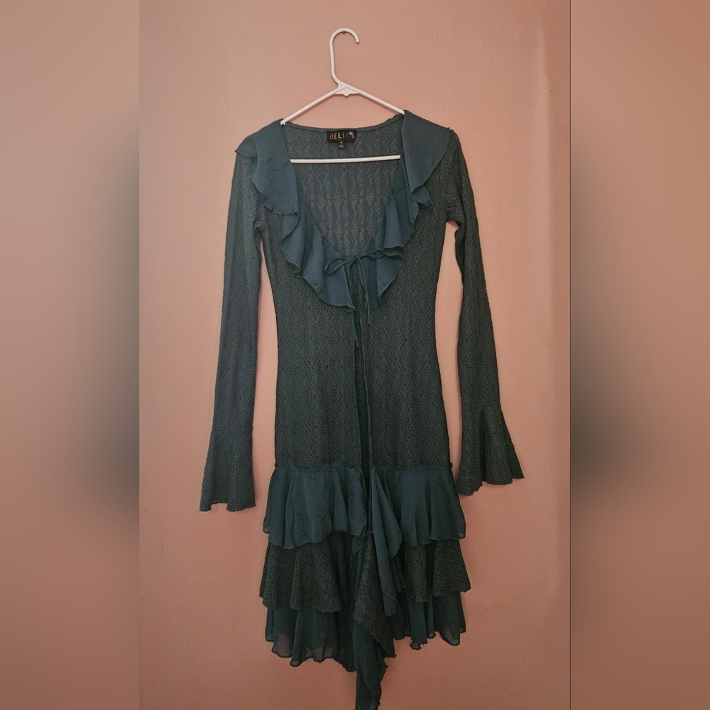 Delia's Dolls Kill Lace Duster Witchy Ruffles Caridgan Small